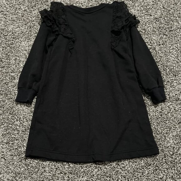 Girls size 5 black Dress ruffle sleeve sweater dress - Picture 2 of 3